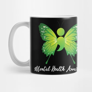 Mental Health Awareness Butterfly Semicolon Mug